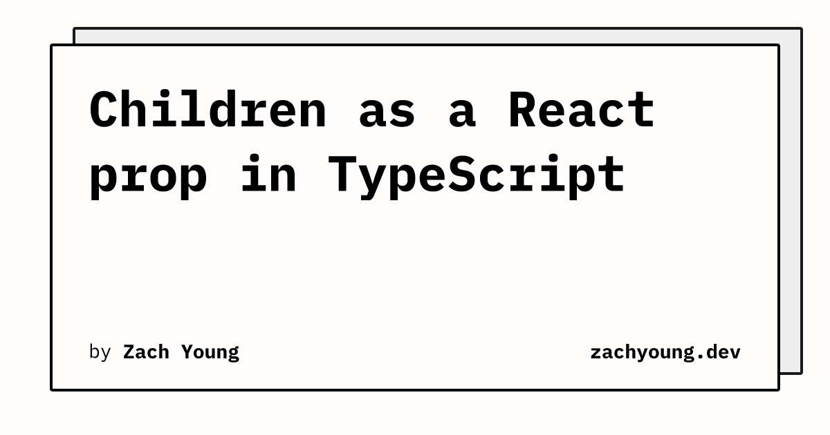 Children as a React prop in TypeScript